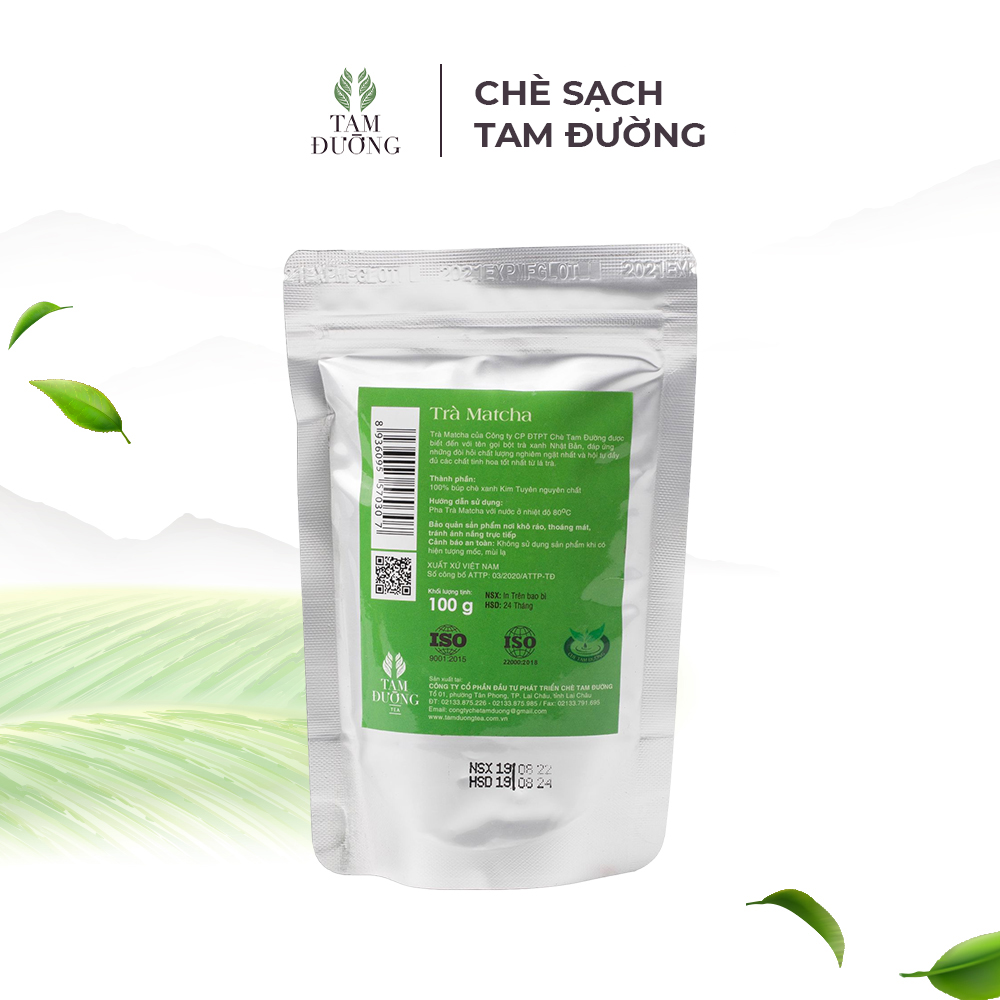 Bột Matcha Trà Xanh Chính Hiệu Tam Đường Hương Thơm Dịu Nhẹ, Vị Chát Nhẹ