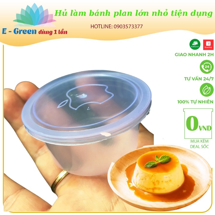 Lốc 50 hũ làm bánh plan , lớn nhỏ , nhí ,dùng 1 lần và có thể tái sử dụng lại dc  .E Green  Dùng 1 Lần