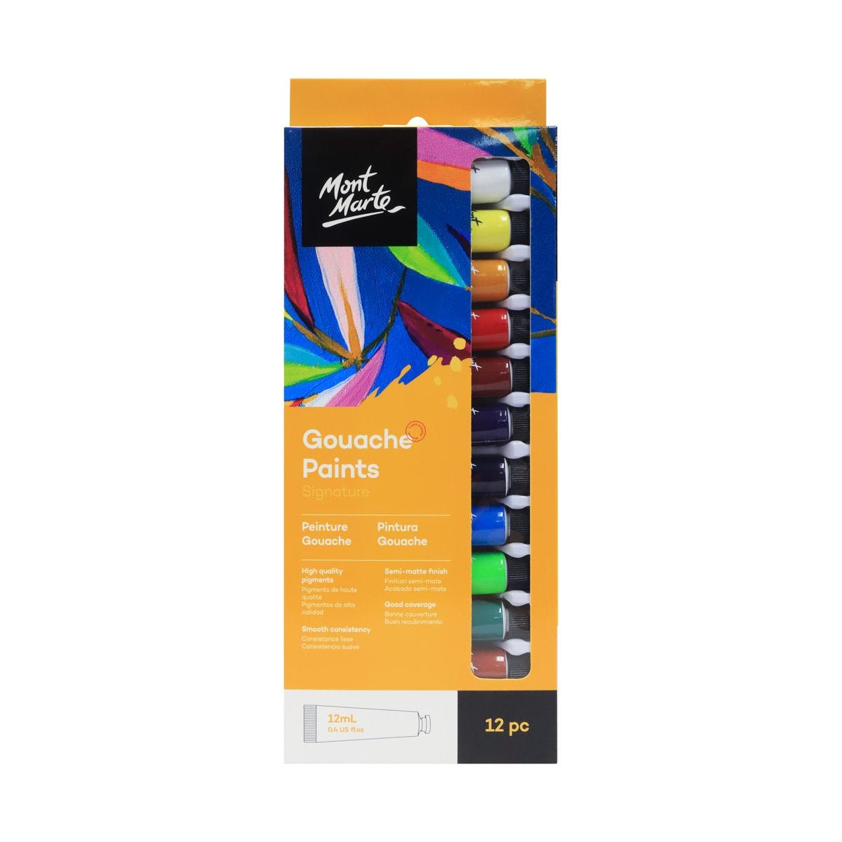 Bộ Màu Vẽ Gouache Mont Marte 12/18 Màu x 12ml - Gouache Paints Set Signature - PMHS0028/PMHS0029