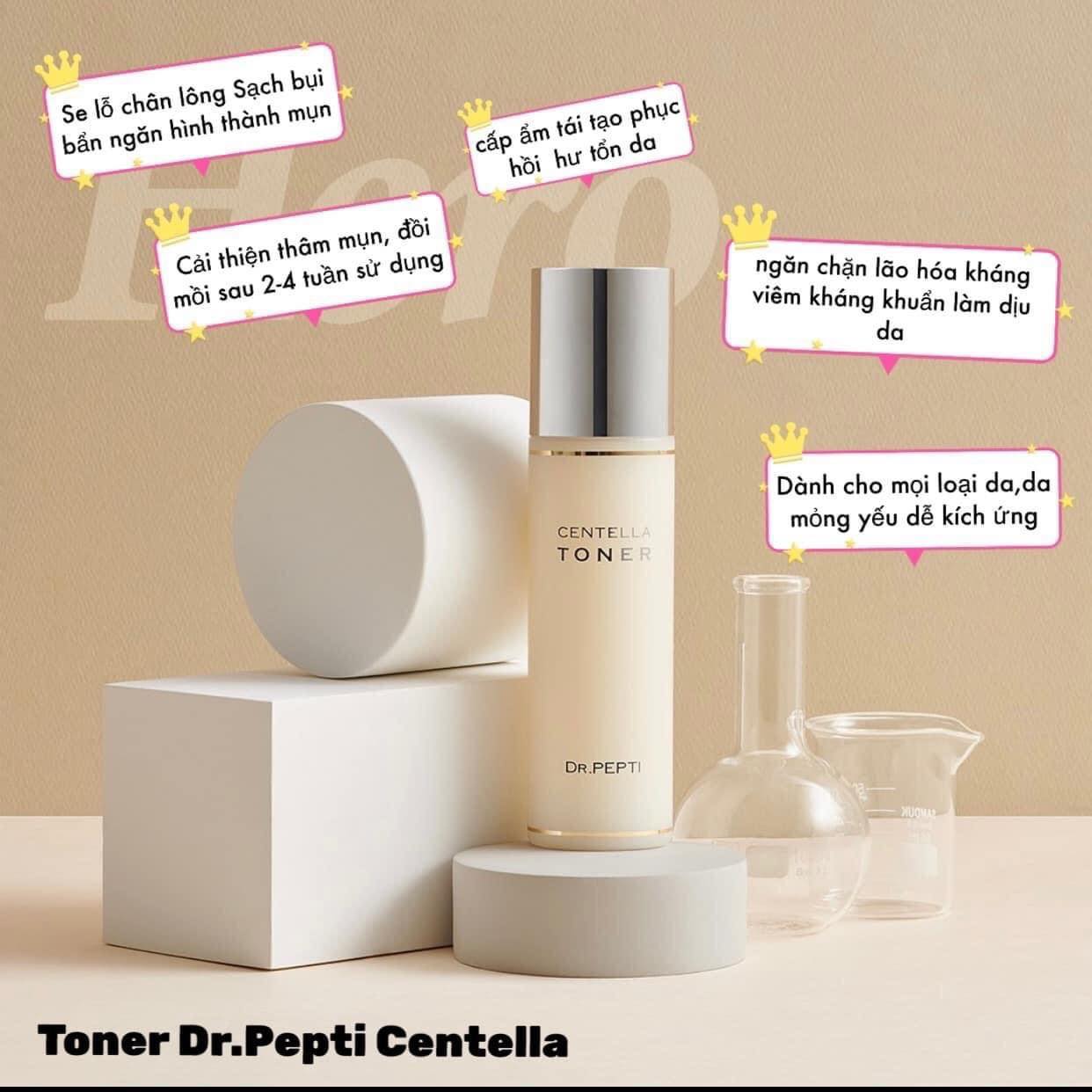 	 Nước Hoa Hồng Dr.Pepti+ Dưỡng Da Căng Bóng  Centella Toner (180ml )