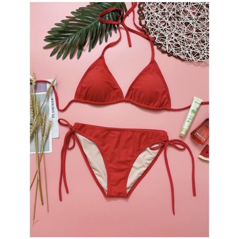 Bikini tam giác 2 mảnh màu đỏ sexy