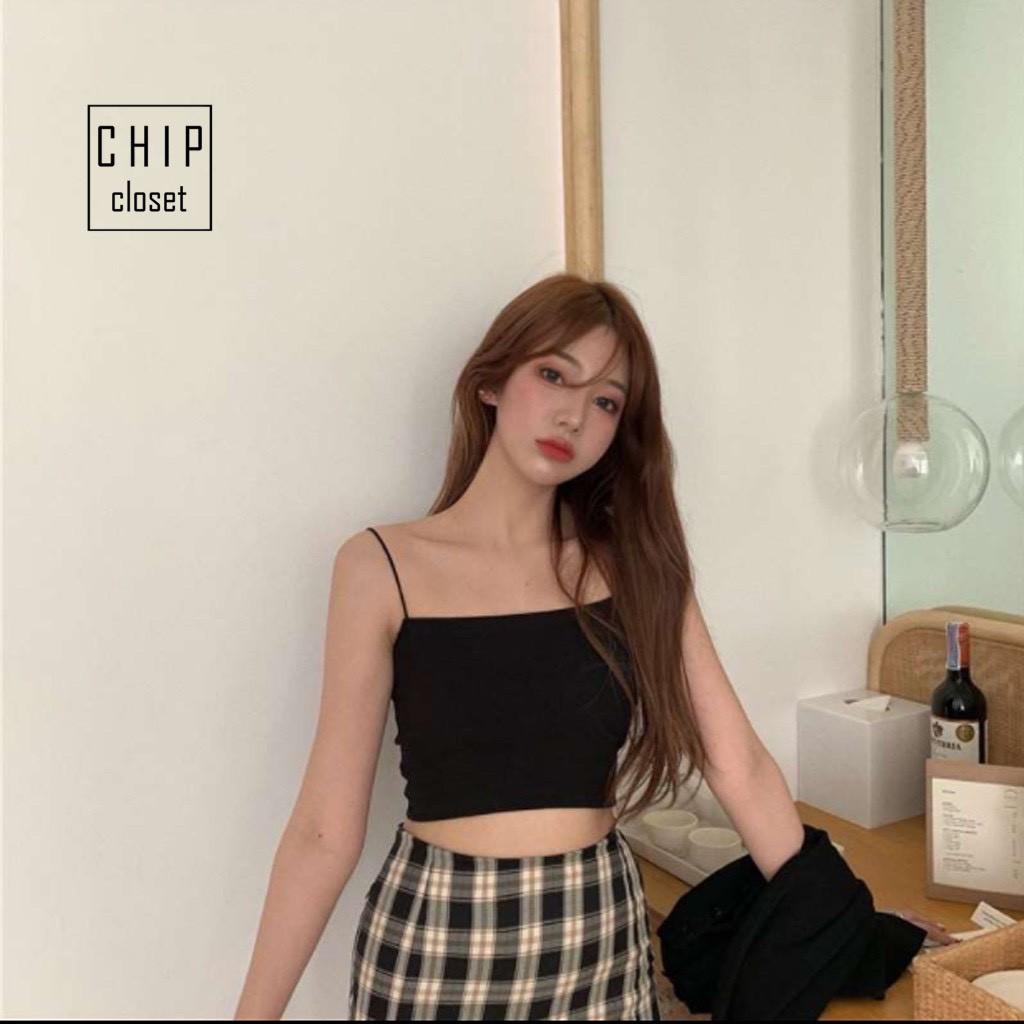 Áo 2 Dây Sợi Bún Thun Gân Siêu Đẹp Croptop Tăm Xinh Xắn HD001