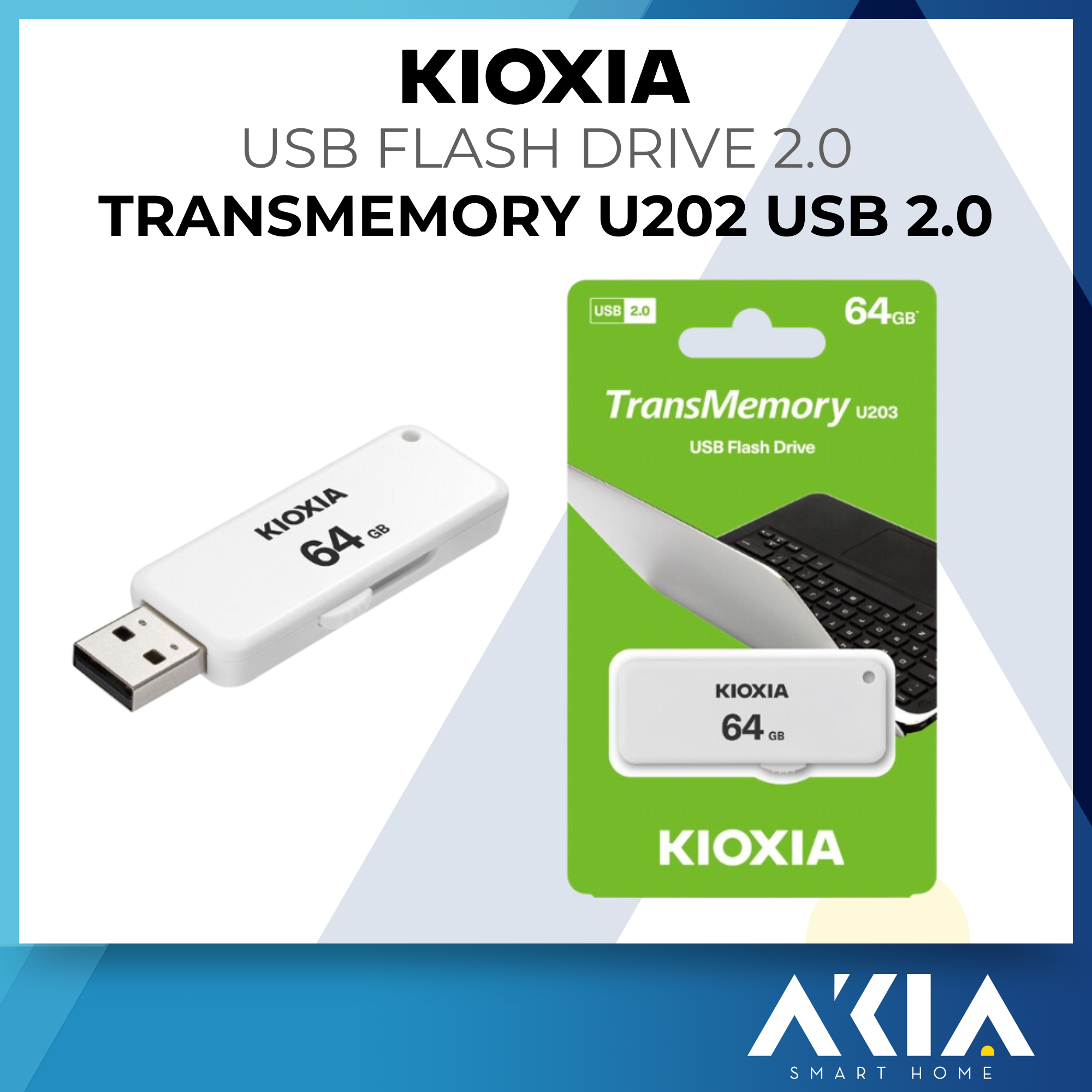 USB 2.0 Flash Drive Kioxia TransMemory U202 - 32GB / 64GB / 128GB , Bảo hành 5 năm - Hàng chính hãng