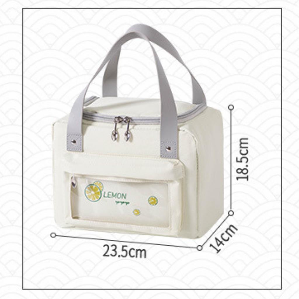 Túi đựng cơm, túi đựng đồ picnic cao cấp size to - 2 ngăn - 4 lớp lót cách nhiệt chống thấm nước TĐC09