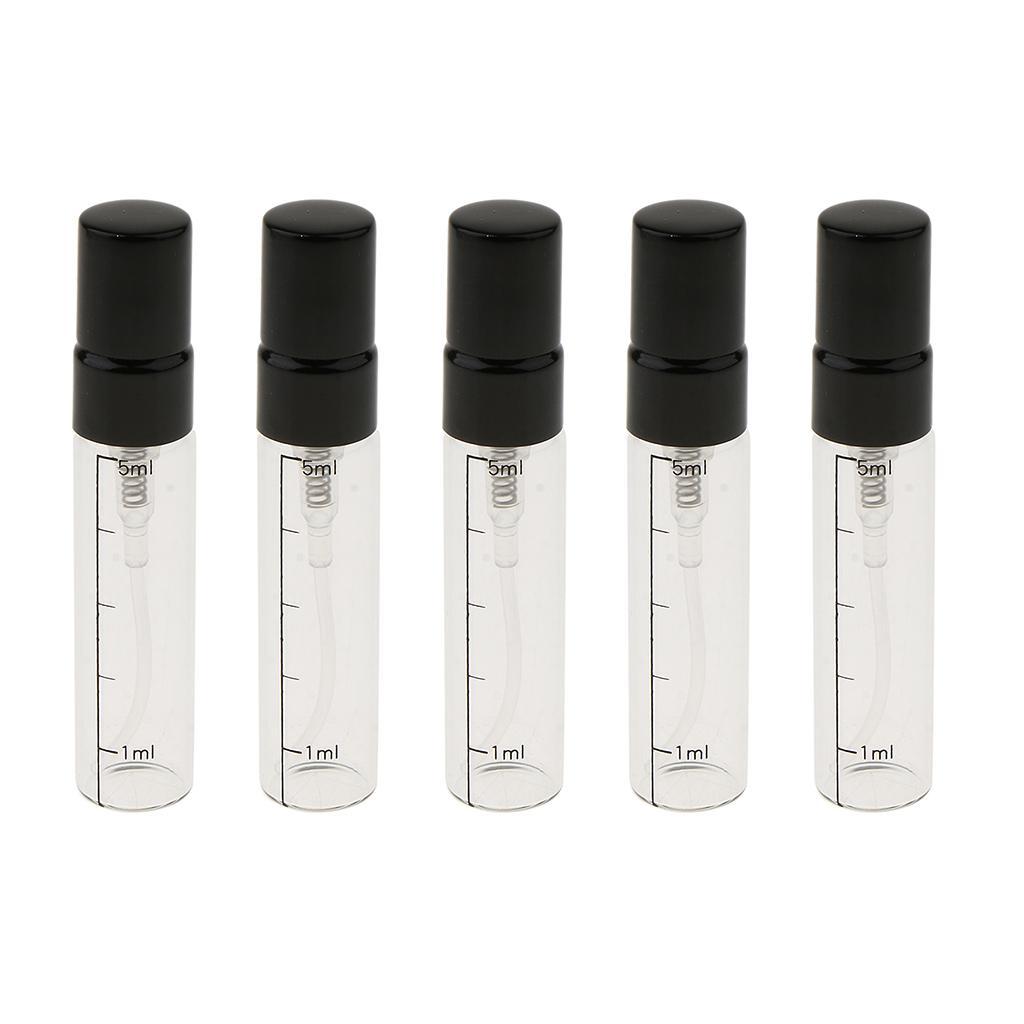 5Pcs Empty 5ml Refillable Perfume Bottles  Tube Glass Vials