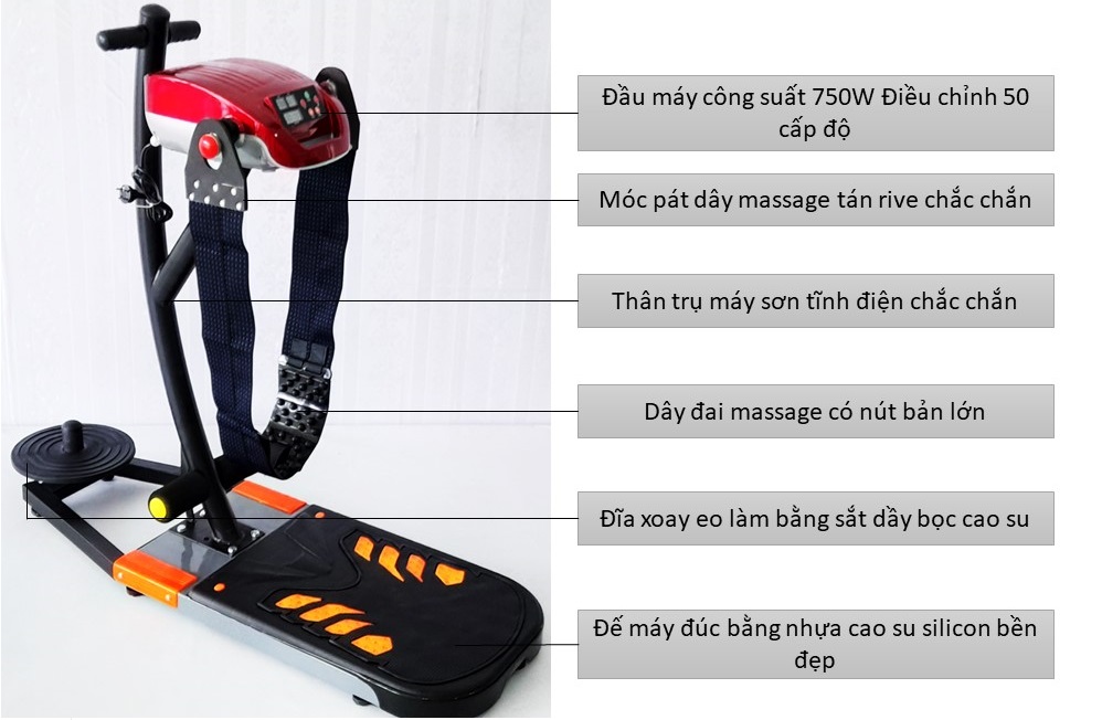 Máy Rung Massage Bụng Đứng Pro 750- Có Xoay Eo Có Thanh Gập Bụng Mẫu Mới Điều Chỉnh 50 Cấp Độ. Dây Bản Lớn Chống Ồn. Bảo Hành Đổi Mới 12 Tháng