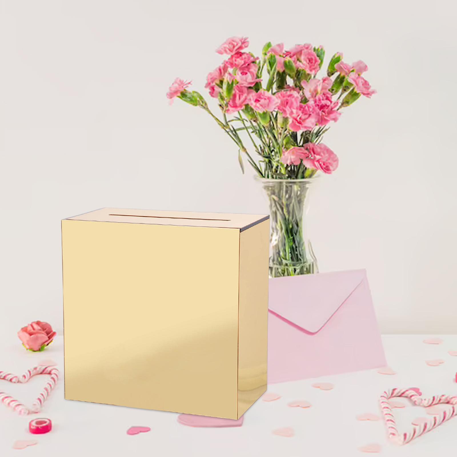 Box, Gift Box Holder, Elegant Centerpiece Money Box, Envelope Card box durable card Box for Ceremony Anniversary Bride, Birthday Graduation