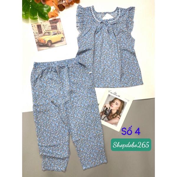 Đồ bộ nữ,đồ ngủ mặc nhà lửng 9 tấc vải lụa mango BL 54 họa tiết hoa nhí siêu cute size đại 61-70kg