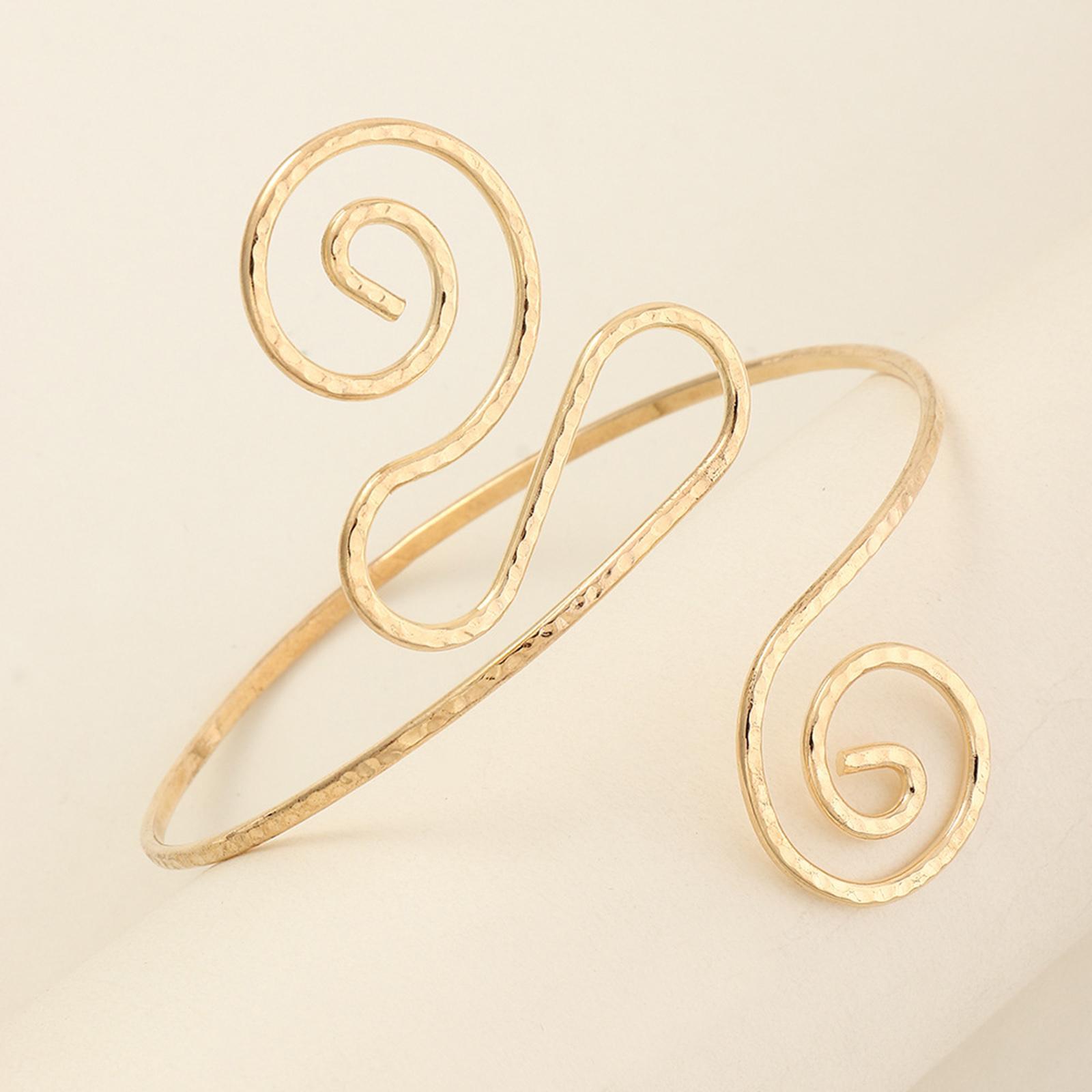 Leaf Feather Arm Bracelet Chain for Women Girls Open Upper Arm Bangle Armlet