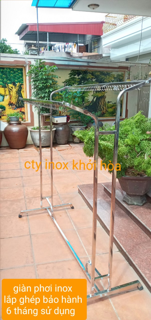 giàn phơi inox lắp ghép hàng dày ( BẢO HÀNH 6 THÁNG SỬ DỤNG CỦA NHÀ SX )