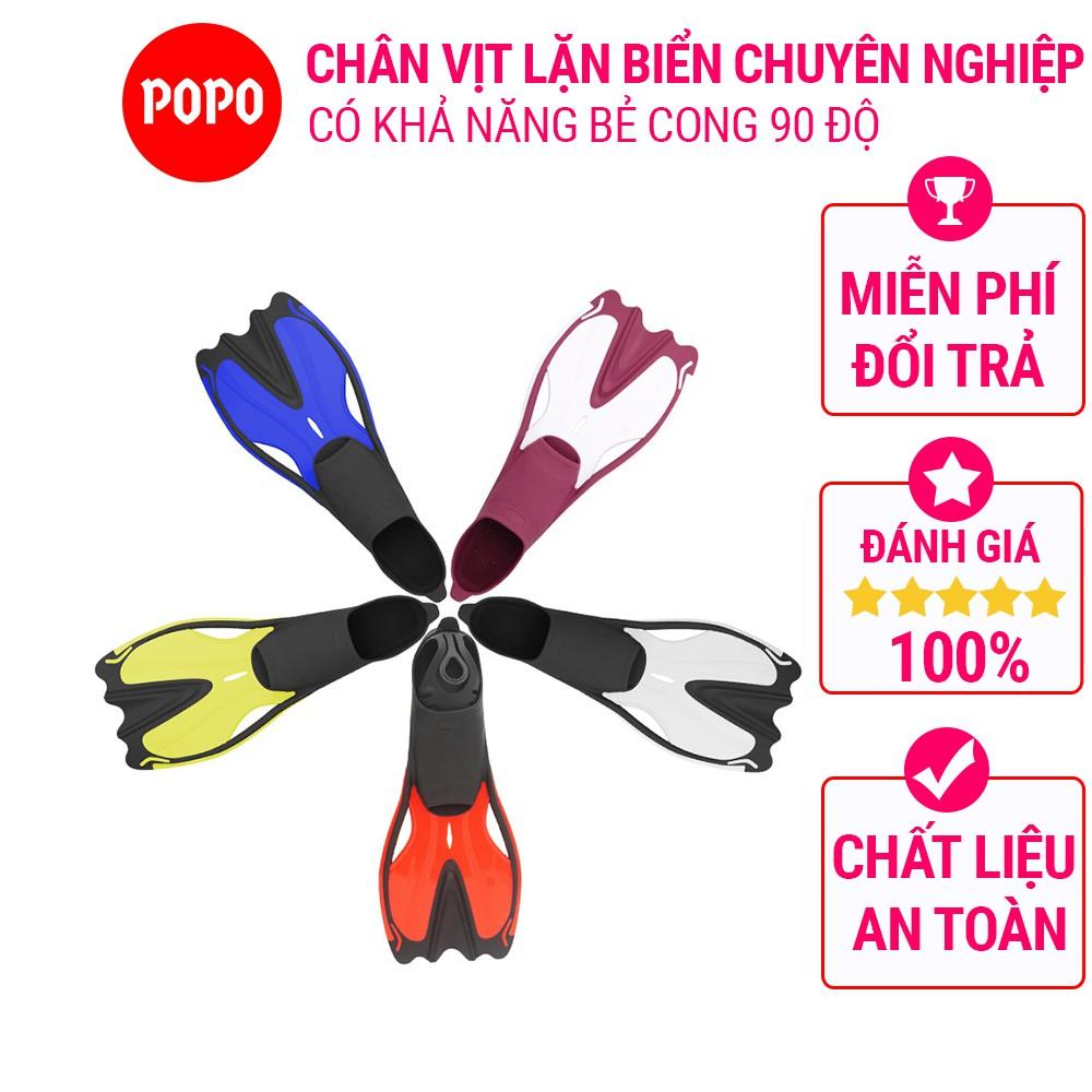 Chân vịt chân nhái lặn biển chuyên nghiệp DF08 POPO chất liệu cao cấp bẻ cong được 90 độ sử dụng cho lặn ngắm san hô