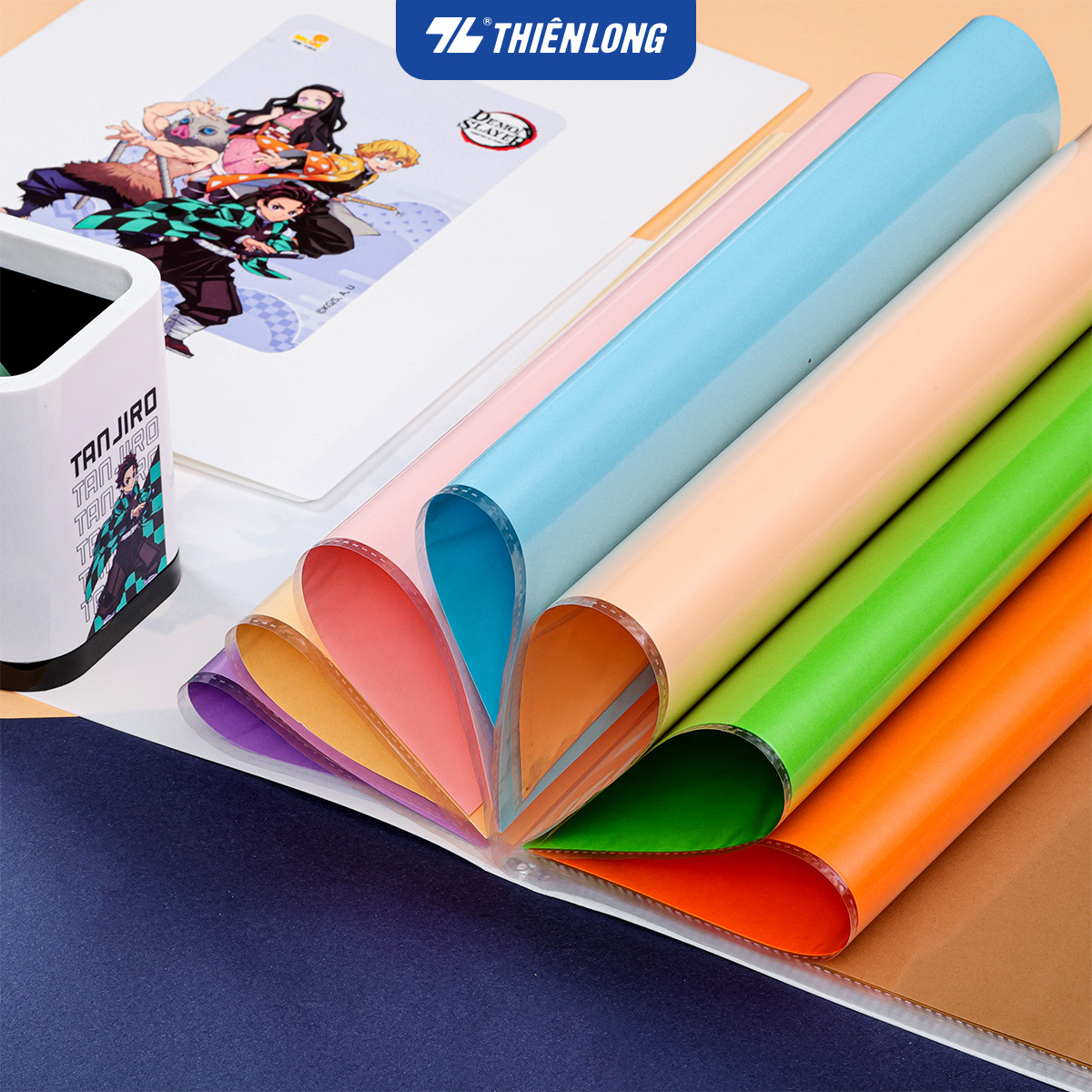 Bìa/ Tập hồ sơ học sinh - văn phòng 30 lá A4 Thiên Long Demon Slayer DB-012/DS - Sức chứa 150 tờ A4