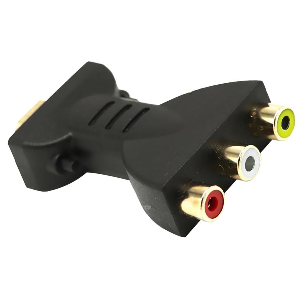 6pcs  Male to 3 RCA Video Audio Adapter AV Converter for 1080P HDTV DVD