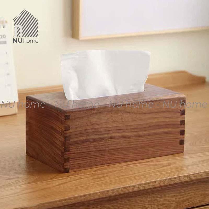 Hộp đựng giấy gỗ - Bako, hộp đựng khăn giấy bằng gỗ walnut được thiết kế đơn giản, cao cấp và tiện dụng