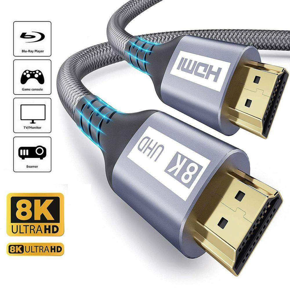 Cáp HDMI 2.1 Cao Cấp 8K @60HZ HDR 48Gbps Ultra HD Tốc Độ Cao Ultra HD Dây Cho Tivi Máy Tính Máy Chiếu PS5 XBox