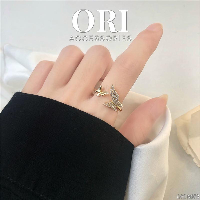 Nhẫn nữ Freesize cánh bướm đính đá Esperanza thời trang ORI ACCESSORIES N073