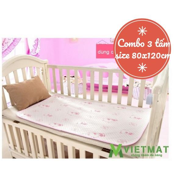 Tấm lót chống thấm cho bé VIETMAT 3 tấm size 80x120cm