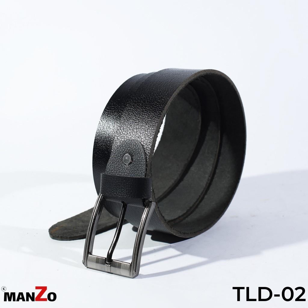 Dây nịt nam da bò màu đen cao cấp MANZO TLD-02 bảo hành 18 tháng