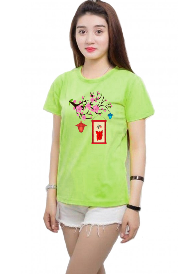 Áo Thun Nữ In Hình Cành Hoa Đào - Áo Hạnh Phúc