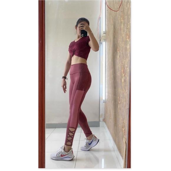Quần Dài Thể Thao Nữ Quần Tập Yoga Tập Gymm - Đồ Tập Thể Thao Nữ Đan Dây