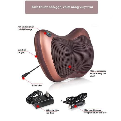 Gối mát-xa hồng ngoại 8 bi