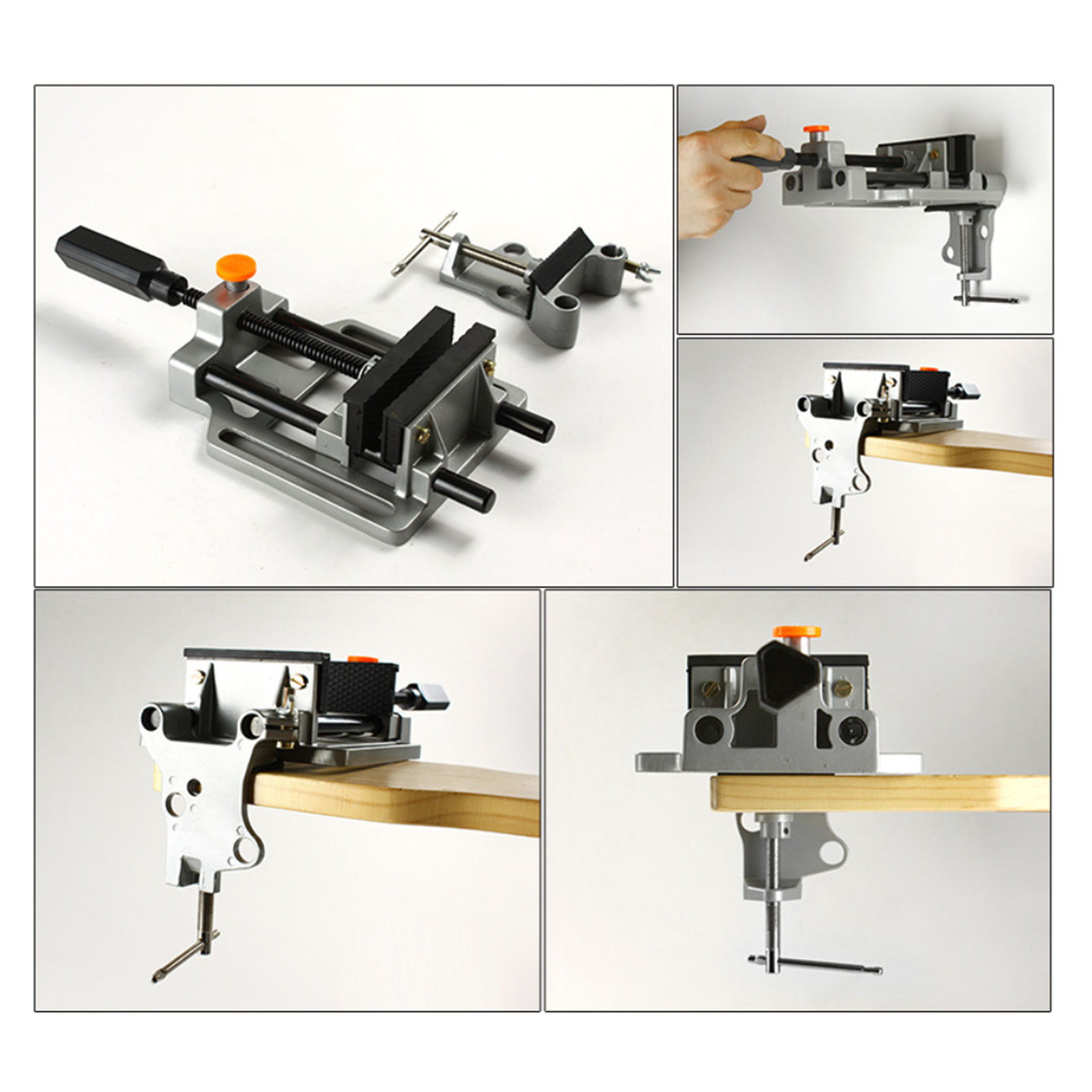 100mm Quick Release Drill Vise Heavy-duty Die-cast Aluminum Alloy Release Button for Drill Presses Work Benches