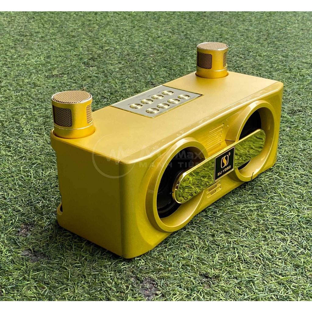 Loa Karaoke xách tay mini YS-205 kèm 2 Micro Không Dây âm thanh hay giá tốt