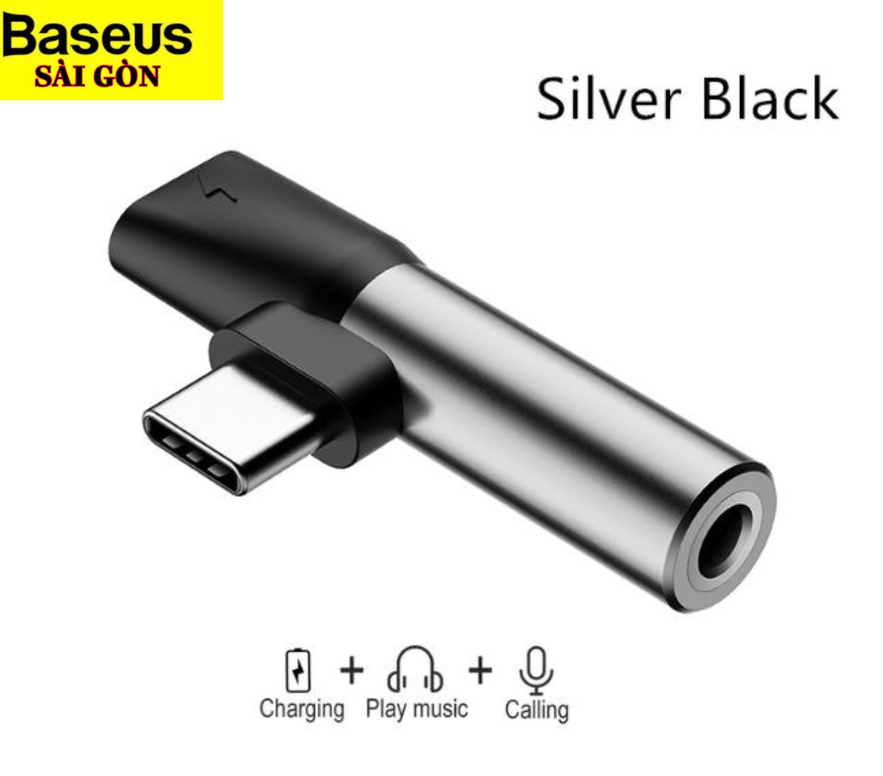 Cáp chuyển Baseus L41  Type C sang Audio 3.5mm và Type C- Hàng chính hãng