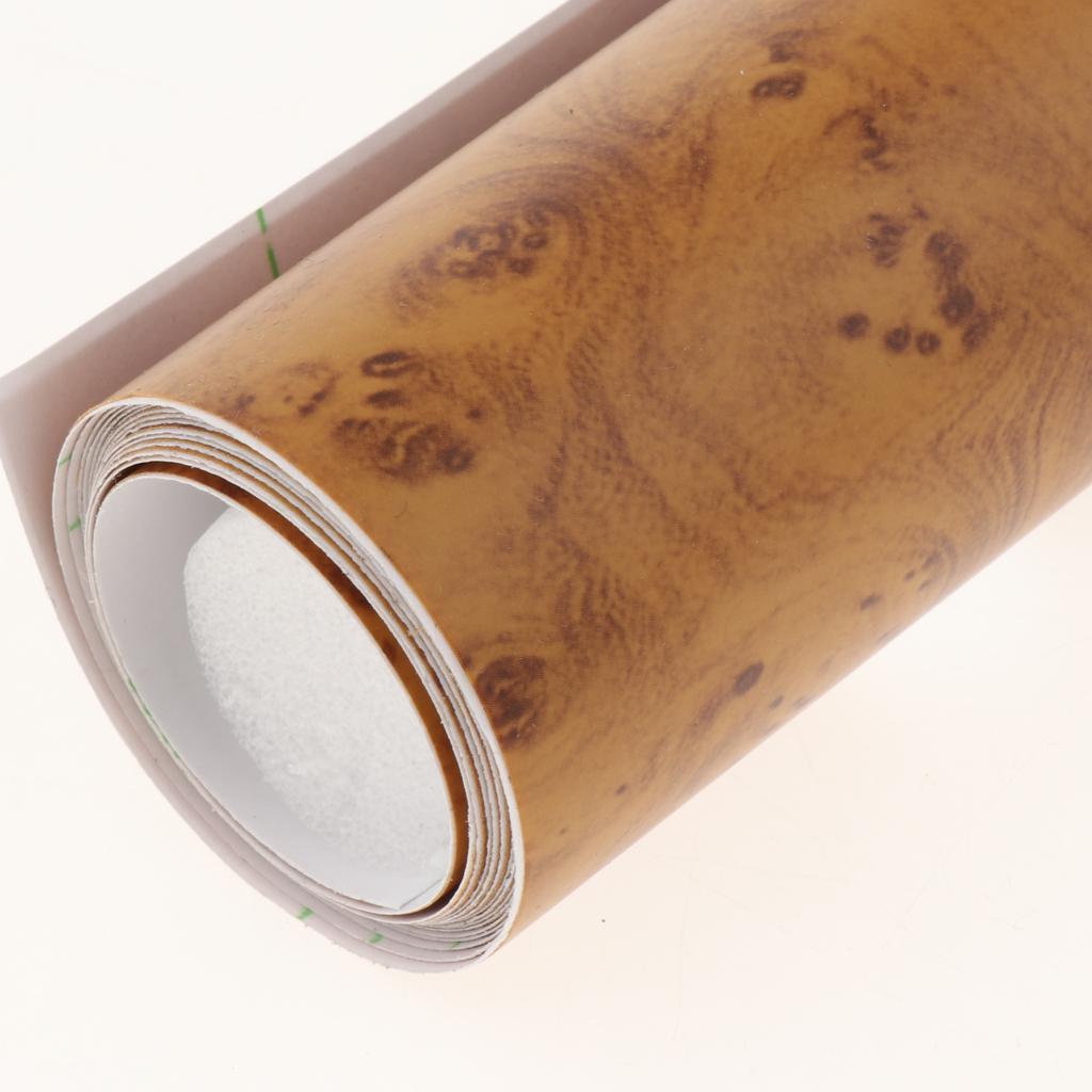 Wood Textured Vinyl Film Wrap Sticker Sheet, Air Realease Bubble Free anti-wrinkle 11.81x78.74inch/0.98x6.6ft Car Interior Decal
