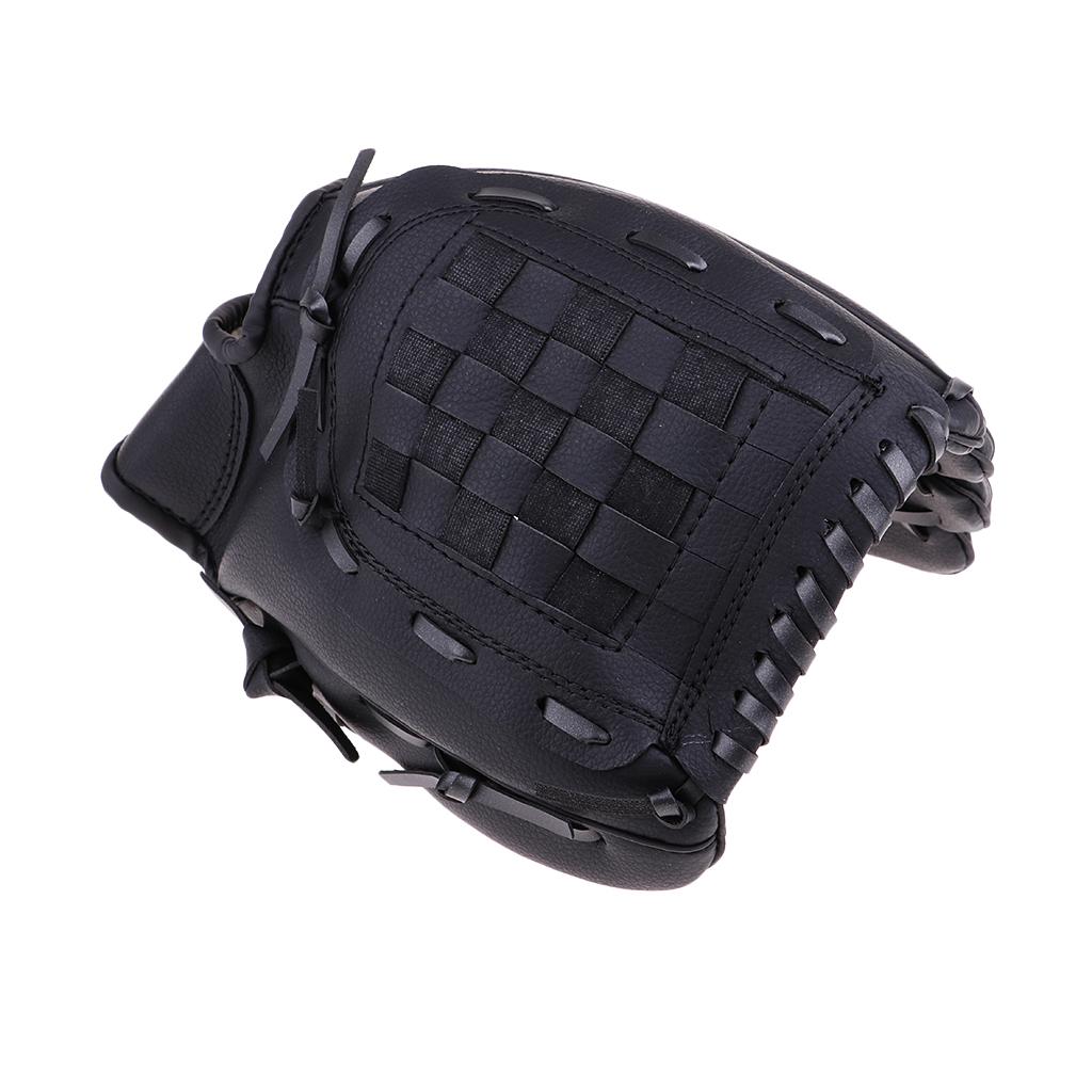 Team Sport Left Handed Wear-resistant Youth Baseball Teeball Glove Black   S