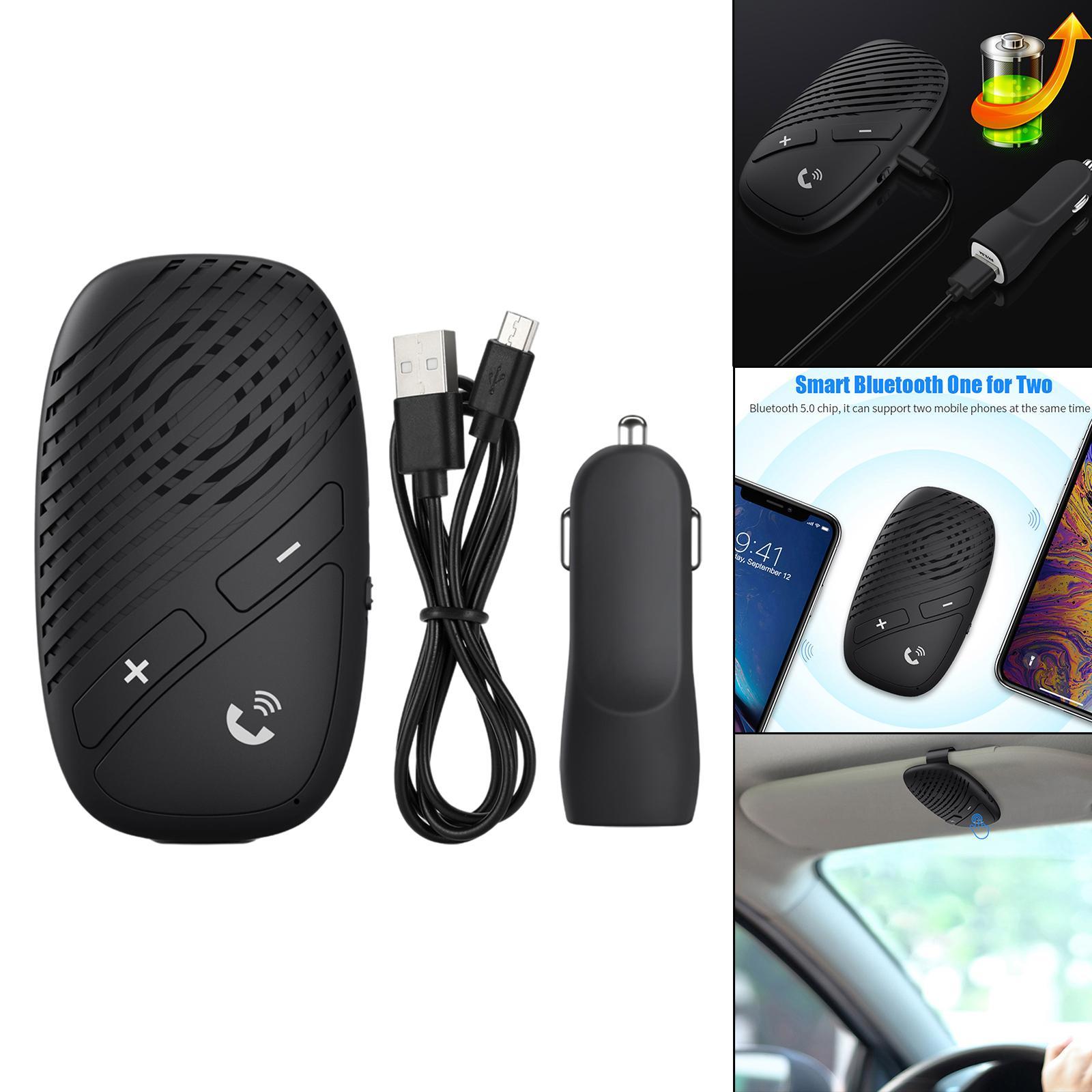 Bluetooth Wireless Car Speakerphone, Handsfree Sun Visor Speaker with Clear and Loud Sound ,Fits for Talking/ Music, with Visor Clip