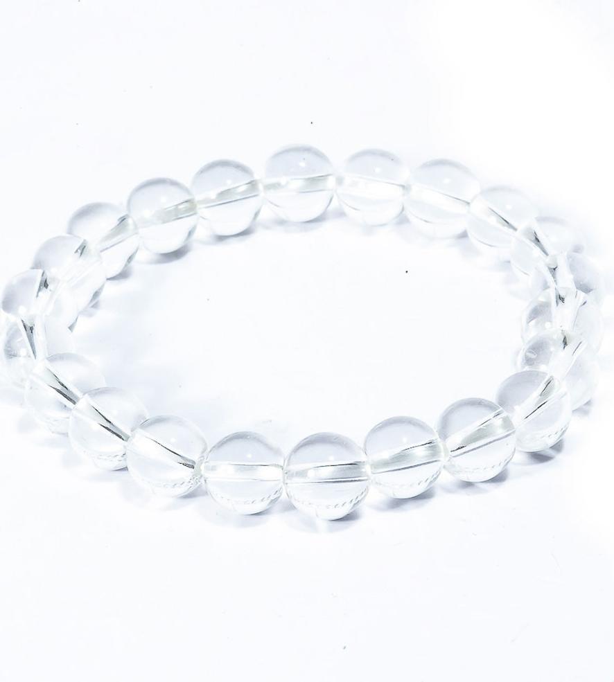 Vòng Tay Đá Thạch Anh Trắng (Clear Quartz) - BCLQ01 - Size 08mm, size 10mm - Phù hợp với cổ tay nữ - Cam kết đá tự nhiên không qua xử lí - Có kèm dây và hạt dự phòng - VIETGEMSTONES