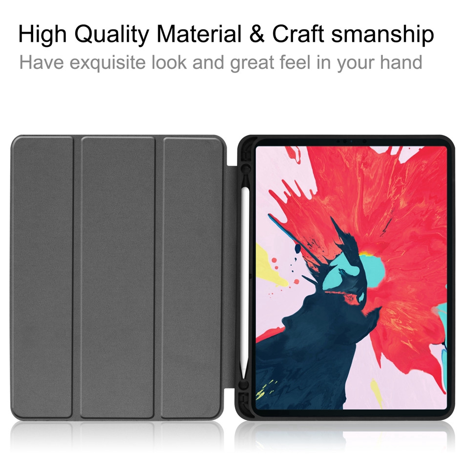 Bao Da TPU Cho iPad Pro 11 inch 2018, 2020, iPad Pro M1 11 inch 2021 Nắp Vải Denim Có Khay Đựng Bút