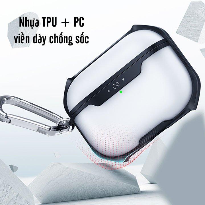 Đen - Bao case silicon chống sốc siêu mỏng cho tai nghe Apple Airpods Pro hiệu XUNDD Drop Resistant (Thiết kế siêu mỏng, kiểu dáng viền màu, bảo vệ chắc chắn) - Hàng nhập khẩu