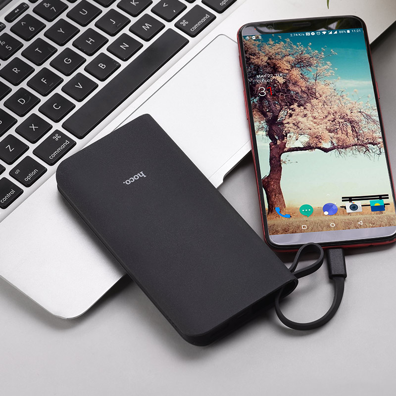 Pin sạc dự phòng 10000 mAh Hoco J25B tích hợp cáp sạc liền Type-C