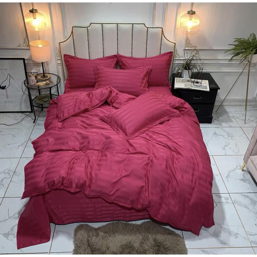 Bộ chăn ga Cotton sọc 3f chăn ga Hàn Quốc đủ màu đủ size miễn phí bo chun
