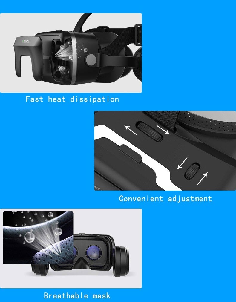 Kính thực tế ảo xem film 3D VR Shinecon 6.0 G04EA Dùng Cho Điện Thoại Từ 4.8 - 7.3 Inches - NEW VR Shinecon Headset Upgrade Version Virtual Reality Glasses - Hàng Chính Hãng