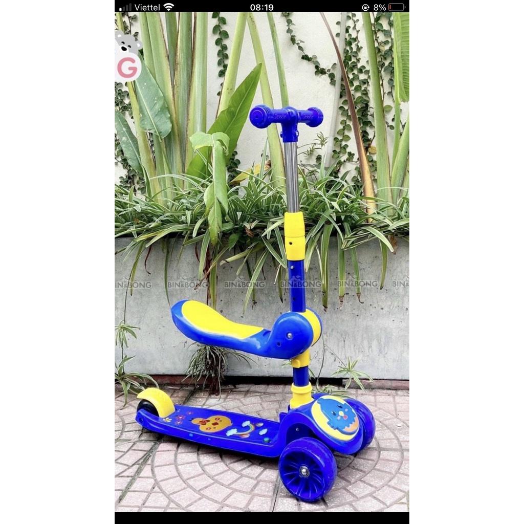 Xe Trượt Scooter 3 bánh có nhạc, đèn led, ghế ngồi cho trẻ chắc chắn