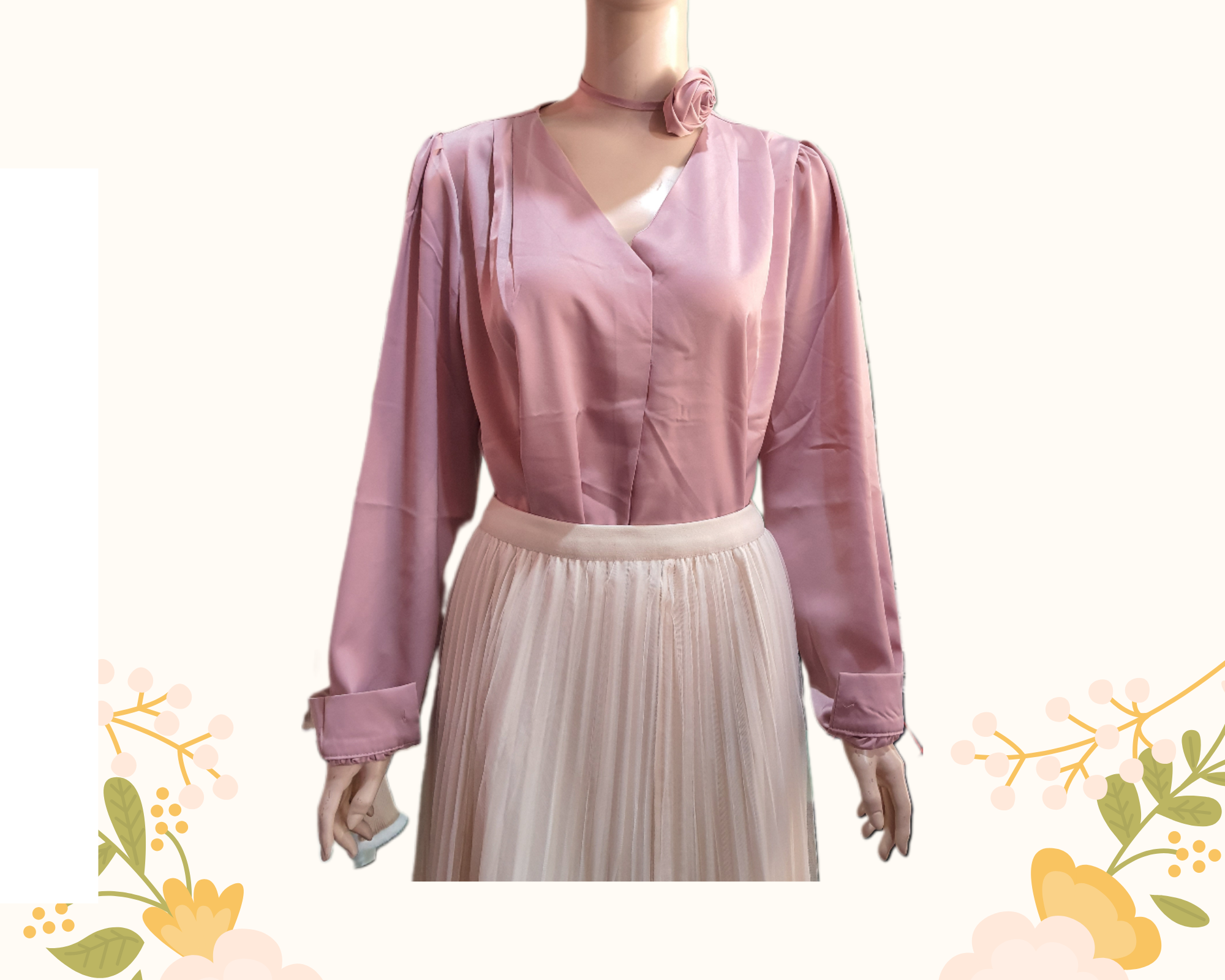 Áo Sơ Mi Kiểu Nữ Công Sở Phối Phụ Kiện quyến rũ Chất liệu satin dày dặn,mềm mịn,ko co giãn. Áo với 2 gam màu trung tính nhẹ nhàng,dễ dàng phối trang phục mà ko lo bị kén màu da. Thích hợp đi làm,đi chơi,đi tiệc(tùy theo kết hợp pk) nhé