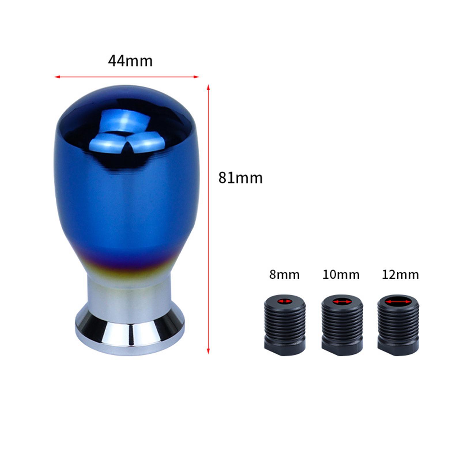 Aluminum Alloy Gear Knob with 3 Threaded Adapters Replacement Car Interior Accessories Universal for Most Manual Vehicles