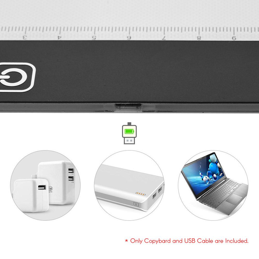 Hộp đèn LED A4 Siêu mỏng 3,5 mm 3 cấp độ sáng có thể điều chỉnh với cáp nguồn USB