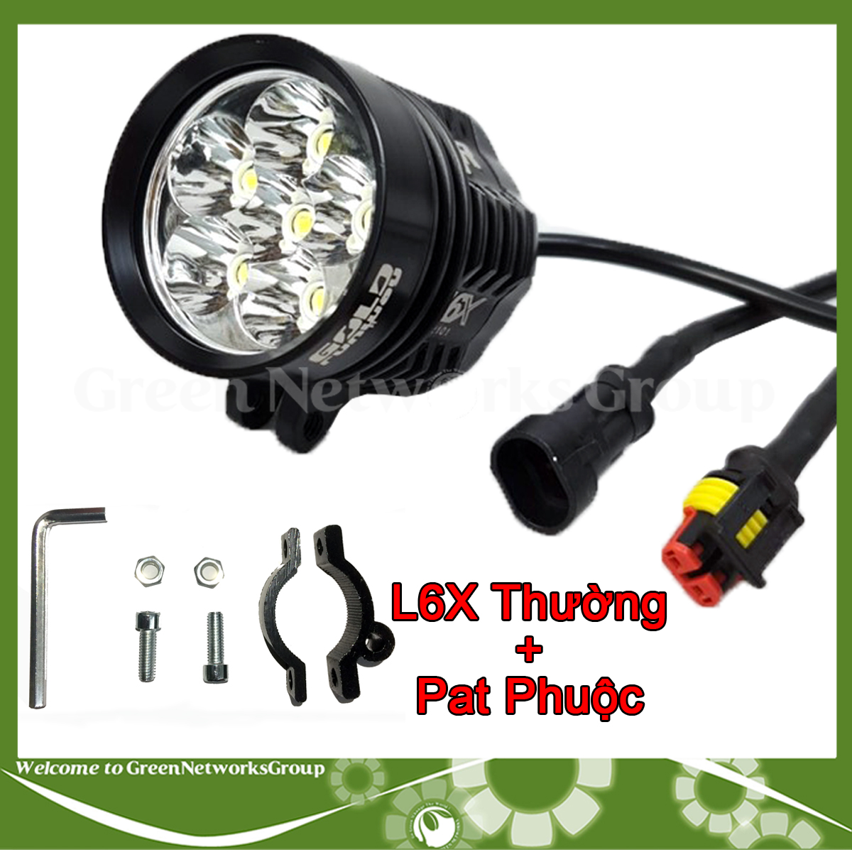 Đèn trợ sáng xe máy L6X thường ánh sáng trắng - Đèn trợ sáng L6X Green Networks Group