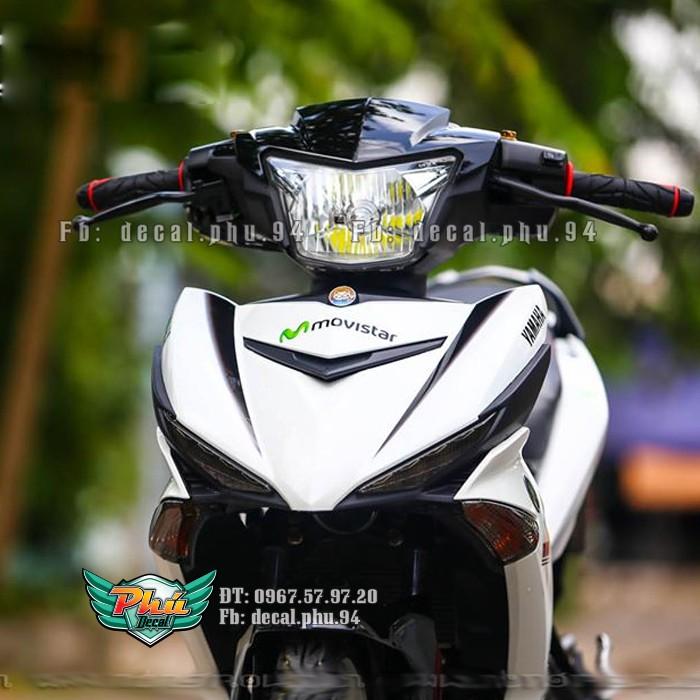 Tem rời Exciter 150 Movistar trắng xanh