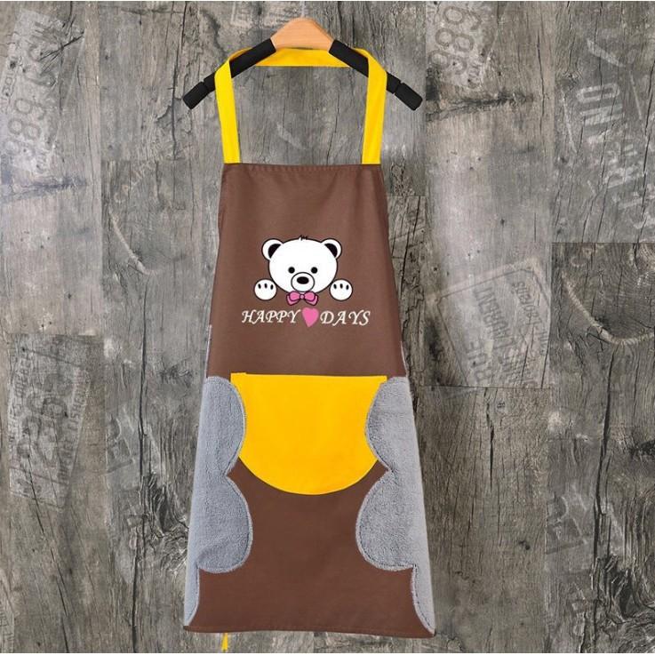 Tạp Dề Gấu Kèm Khăn Lau