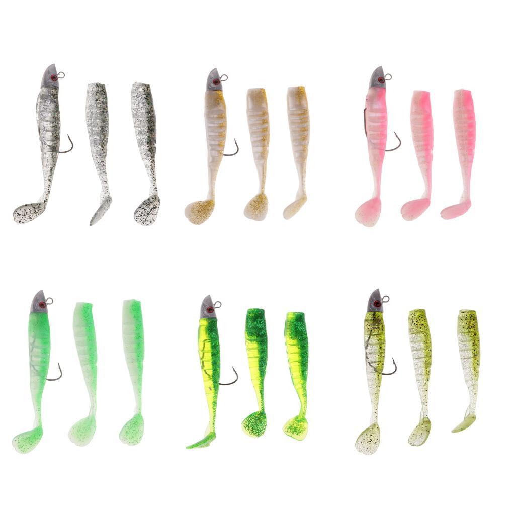 Lead Jig Head Bait Lure Artificial Soft Lure Bait Crankbait with Barbed Hook