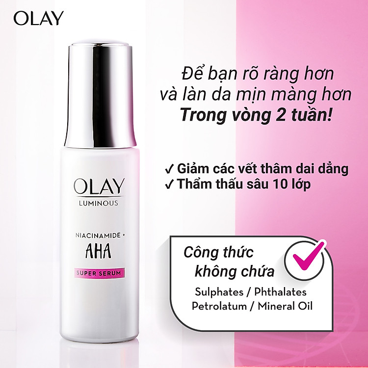 Combo 2 OLAY Luminous Niacinamide AHA Chất Ngừa Lão Hóa 30ML Dưỡng Sáng Da 50G