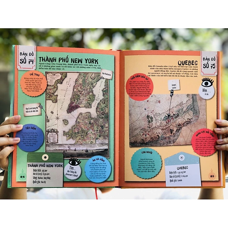 Combo sách Thành phố kỳ vỹ nhất thế giới và 80 bản đồ vòng quanh thế giới ( 2 cuốn ), bách khoa toàn thư về địa lý, bìa cứng, in màu - Hiệu sách Genbooks