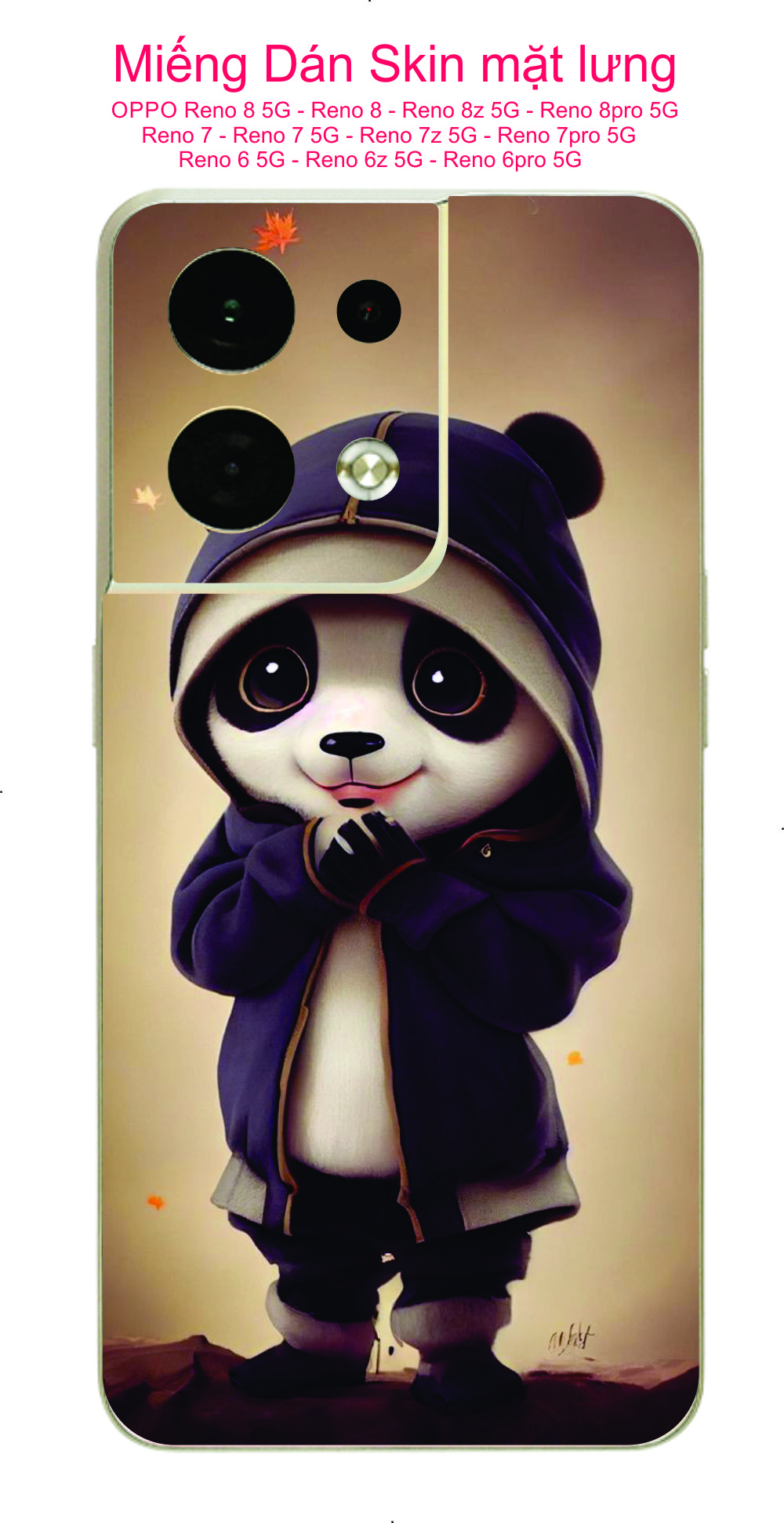 Miếng Dán skin mặt lưng dành cho Reno 8z 5G / Reno 8 / Reno 8 pro / Reno 7z 5G / Reno 7 5G / Reno 7 / Reno 6 5G / Reno 6