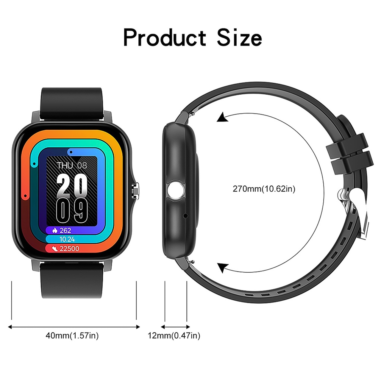 Đồng hồ thông minh Vinetteam Smartwatch Y13 kết nối bluetooth, nghe gọi 2 chiều, nhận thông báo, theo dõi nhịp tim - hàng chính hãng