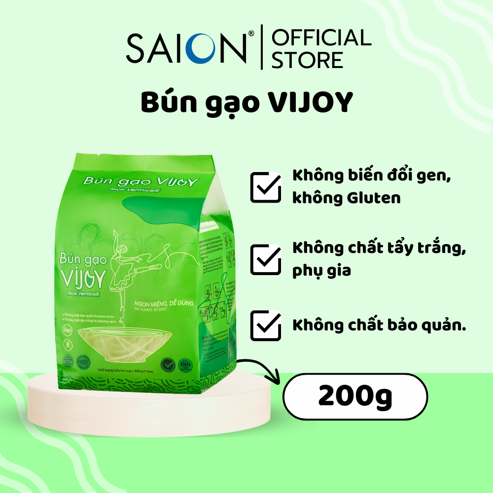 Combo 5 Túi Bún Gạo Vijoy 200g Tặng 1 Túi Bún Gạo Lứt Vijoy 200g - Saion Official